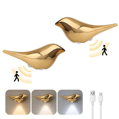 Image de 2 lampes murales LED modernes avec détecteur de mouvement, éclairage de nuit, batterie intégrée, pour intérieur, avec télécommande, éclairage mural pour salon, chambre, couloir