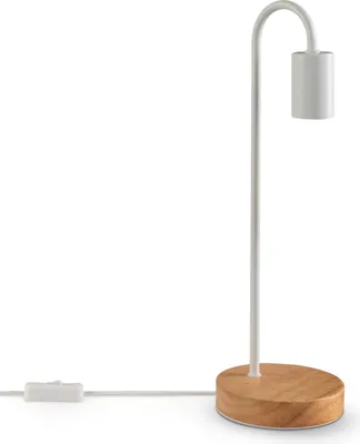 Produktbild von Tischlampe Nachttischlampe E14 Stehlampe Minimalistisch Skandi E27 Holz Fuß