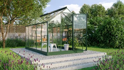 Produktbild von Vitavia Gewächshaus "Triton 6200" inkl. Stahlfundament smaragd grün 6,2 m² 3 mm ESG