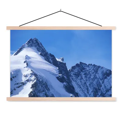 Produktbild von MuchoWow® Textilposter Der österreichische Großglockner mit Bergen in Europa 120x80 cm mit holzfarbenen Rahmen - Aufhängeset