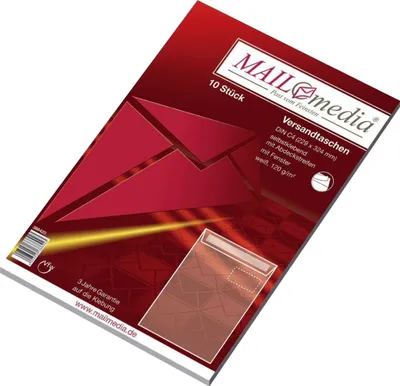 Produktbild von MAILmedia Versandtasche Offset weiß C4 mit Fenster 10 Versandtaschen