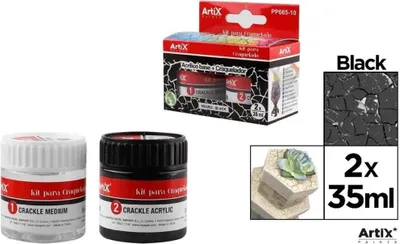Obrázek produktu pro Akrylová barva černá + krakelovací prostředek 2x35ml