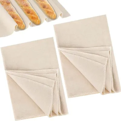 Produktbild von 2 PCS Baumwolltücher, Backtücher aus Baumwolle, 75 × 45 cm, Baumwolltuch für Brotbacken,Backzubehör zum Knetengeeignet für Familie, Bäcker