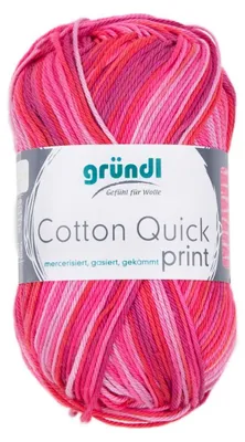 Produktbild von Gründl Wolle Baumwolle Quick print 50 g fuchsia-rot-multicolor