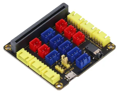 Image de Alimentation Micro USB professionnelle pour carte d'extension Microbit de type B avec sortie audio 3,5 mm, carte de développement, tension de 3,3 à 5,5 V CC