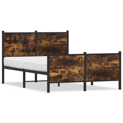 Image de vidaXL Lit métallique sans matelas chêne fumé 120x200 cm