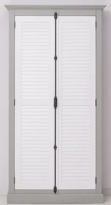 Produktbild von Casa Padrino Landhausstil Kleiderschrank Grau / Weiß 109 x 40 x H. 210 cm - Massivholz Schlafzimmerschrank mit 2 Türen - Landhausstil Schlafzimmer Möbel - Massivholz Möbel im Landhausstil