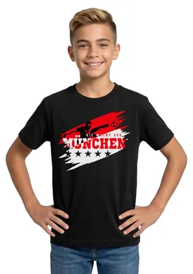 Produktbild von Spreadshirt Die Macht Aus München Ultra Fußball Fan Teenager T-Shirt, 134/146 (9-11 Jahre), Schwarz