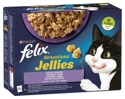 Zdjęcie produktu dla Karma mokra dla kota Felix Sensations Indyk, Makrela, jagnięcina 12x85g