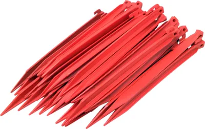 Immagine prodotto di ToCi 36 x picchetti di plastica 30cm | picchetti per tenda per campeggio all'aperto giardino | terreno morbido e sabbioso | picchetti per tenda in rosso