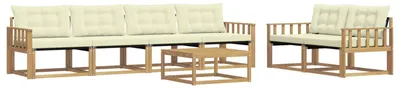 Produktbild von vidaXL Outdoor-Sofagarnitur 7 pcs Weiß und Creme 79 x 79 x 37 cm