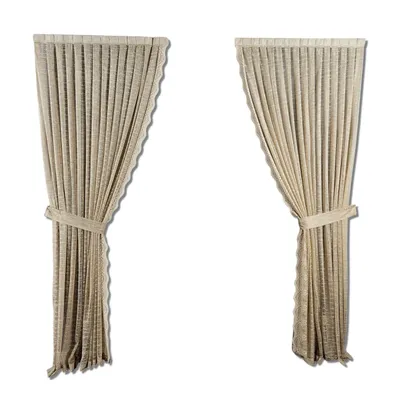 Produktbild von Vorhang Beige 2er Seitenschals Set Fertiggardine Faltengenäht Turkischegardine