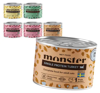 Zdjęcie produktu dla Monster Cat Adult 6x200g Mokra Karma Dla Dorosłych Kotów Mix 4 Smaków