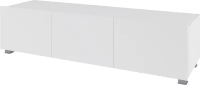 Produktbild von Moderne Wohnwand CALABRINI-1 Wohnzimmer-Set Hängewohnwand Schrankwand mit LED-Beleuchtung Hochglanz TV-Schrank Anbauwand (Weiß)