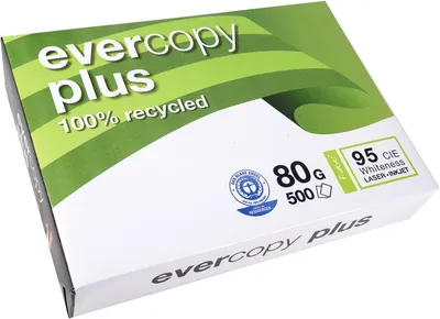 Produktbild von Multifunktionspapier evercopy plus RC A4 210x297mm 80g/qm weiß VE=5x500 Blatt