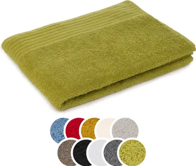 Produktbild von liebling Duschtuch Baumwolle, Serie Frankfurt, 400 gr. / m², 70 x 140 cm, 60 Grad, mit hochw. Borte, saugstark, grün