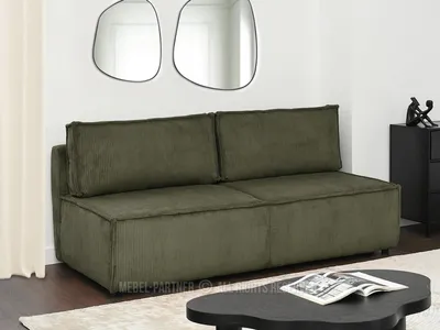 Zdjęcie produktu dla Sofa nubio zieleń tkanina, podstawa czarny