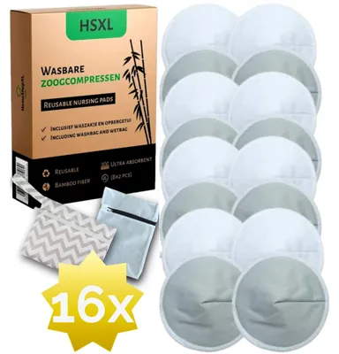 Produktbild von Waschbare Stilleinlagen - Wiederverwendbare Stilleinlagen (waschbar) - 16 Stück - ø12cm
