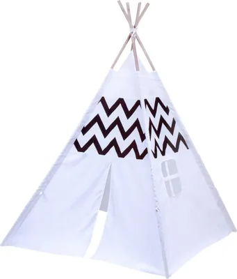 Produktbild von PlayFun Tipi Zelt / Kinderspielzelt weiß/schwarz