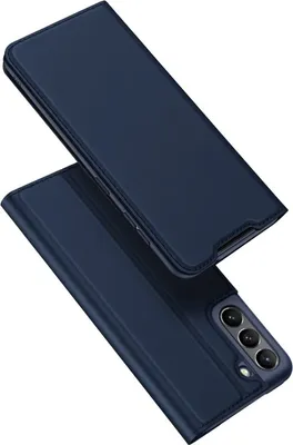Produktbild von Buch Tasche "Dux Ducis" kompatibel mit Samsung Galaxy S21 FE Handy Hülle Etui Brieftasche Schutzhülle mit Standfunktion, Kartenfach Blau
