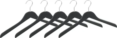 Produktbild von WENKO Kleiderbügel Mod. Paris Schwarz 5er Set, Garderobenbügel in schlanker Form