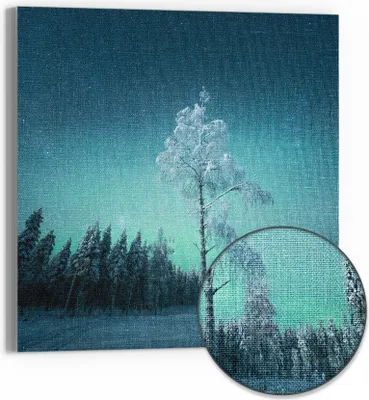 Produktbild von DEQOART Hybrid Leinwand Bild 30x30 cm 'Eisige Stille' Wandbild Glas flach modern
