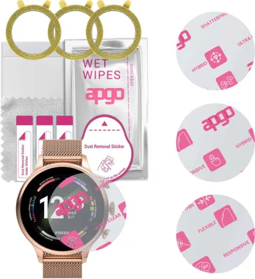Produktbild von apgo 3 Stück Schutzglas, klar, kompatibel mit Fossil Gen 6 (42mm) Smartwatch, Hybrid 8H, Ersatz für Hartglas, Displayschutzglas, Bildschirmschutz, Displayschutz, kratzfest