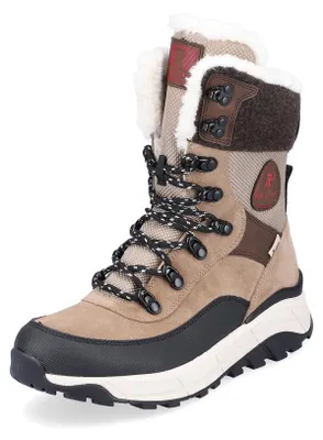 Produktbild von Rieker Damenschnürstiefel schwarz/fango/kastanie/lehm/moro W006664 (39/schwarz/fango/kastan)