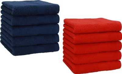 Produktbild von Betz 10 Stück Seiftücher 30x30 cm PREMIUM 100% Baumwolle  Farbe: dunkelblau und rot