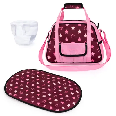 Produktbild von Bayer Design 69023AA Puppen Pflegetasche, Wickeltasche für Puppeneltern, mit Winkelunterlage und Nähwindel