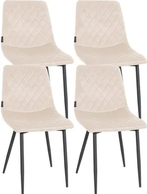 Produktbild von 4er Set Stühle Telde Samt creme