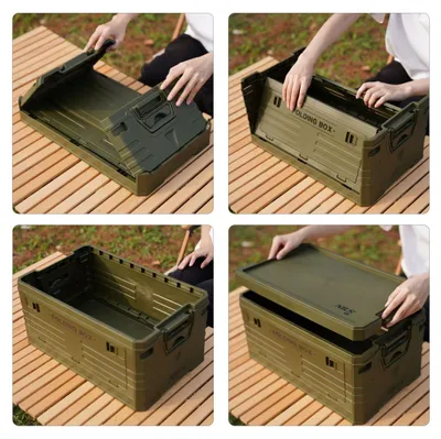 Produktbild von Faltbare Camping-Aufbewahrungsbox mit Deckel, tragbar