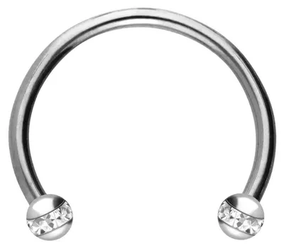 Produktbild von Ohrpiercing, Nasenpiercing, Septum Piercing Titan Hufeisenring EPOXY-RING-KUGELN