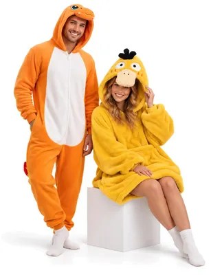 Obrázek produktu pro Onesie Kigurumi Pyžamo Pokemon Charmander Převlek Kostým XXL: 185-195cm + Mikina deka s kapucí