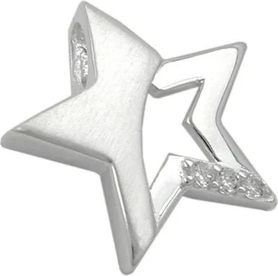 Produktbild von Stern mit Zirkonia - Anhänger aus echtem 925 Silber Silberanhänger Damen