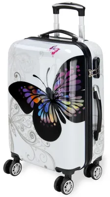 Immagine prodotto di Monzana Trolley Butterfly Valigia a Guscio Rigido M Manico Telescopico Alluminio Ruote girevoli 360°