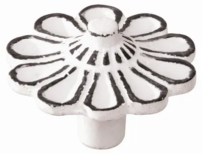 Obrázek produktu pro Kovové úchytky na nábytek, průměr 47 mm, z kovu s patinou, barva bílá, sada 24 kusů
