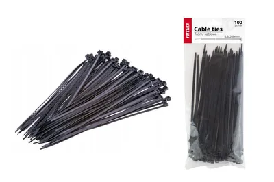Obrázek produktu pro Kabelové stahovací pásky černé 3,6x150 mm - 100 ks.