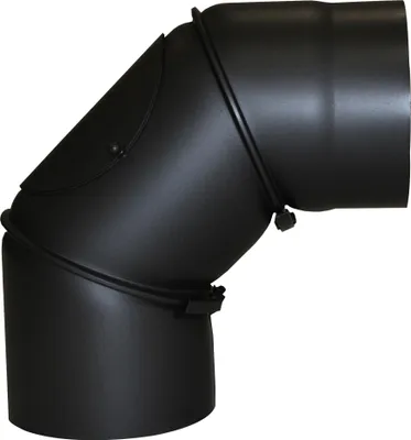 Produktbild von Ofenrohr Senotherm Ø 130 mm Universal Bogenknie 90° mit Tür schwarz Uni Knie