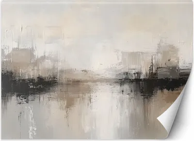 Produktbild von Vlies fototapete Moderne grau-beige Abstraktion 100x70 cm Feeby Grau inkl. Kleber einfache Montage