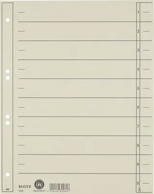 Produktbild von Leitz Trennblatt 16580085 A4 230g Karton grau 100 St./Pack.