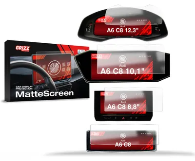 Produktbild von Matte Autodisplayfolie 4in1 für Audi A6 C8 (2018-2024), Grizz Protector