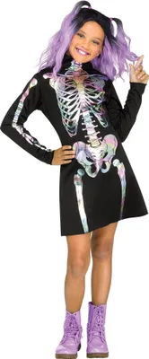 Produktbild von Skelettkleid - Halloween Kostüm Kinder Mädchen Kindergröße: 116-128
