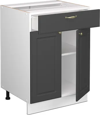 Produktbild von Küchenunterschrank Vicco Fame-Line Anthrazit-Gold 60 cm mit Schublade, AP Eiche, Model 45905