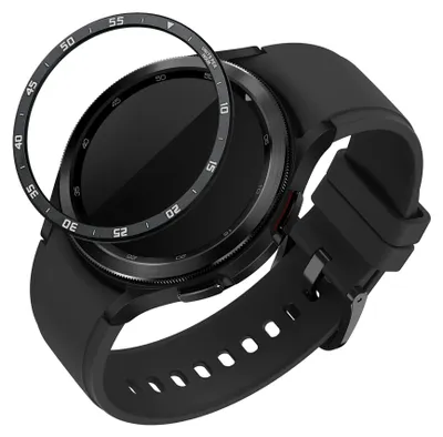 Produktbild von kwmobile Schutzring kompatibel mit Samsung Galaxy Watch 6 Classic 47mm Fitnesstracker - Bezel Ring Lünette in Schwarz Weiß