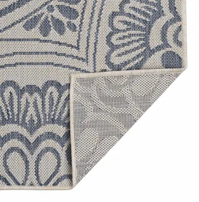 Produktbild von vidaXL Outdoor-Teppich Flachgewebe 100x200 cm Blaues Muster