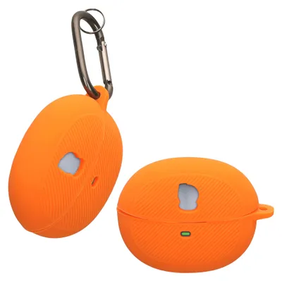 Produktbild von kwmobile Schutzhülle für Baseus Inspire XC1 Hülle - TPU Silikon Case für Kopfhörer Ladecase - stoßfestes Cover mit Karabiner - Orange