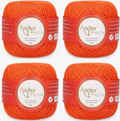 Produktbild von 4x Anchor Freccia 12 – Feines Baumwollgarn für filigranes Häkeln (Color 00330)
