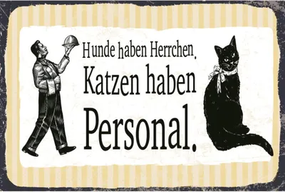 Produktbild von vianmo Holzschild 20x30 cm Katzenpersonal
