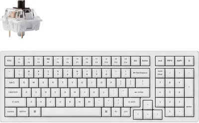 Image de Keychron K4 Pro Blanc Échangeable à chaud Full-Size K Pro Interrupteur marron LED blanche
